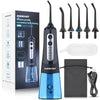Brosse hydrojet dentaire - INSMART 3GX Bleu - Packaging contenant 5 buses + sac de transport + câble de recharge - MonHydropulseur.fr