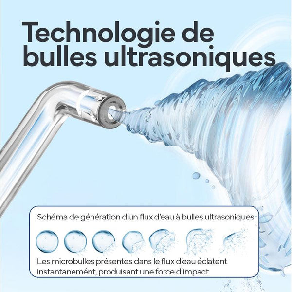 jet dentaire à jet d'eau de bulles ultrasoniques