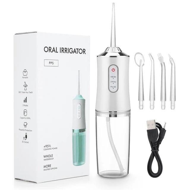 Hydro jet dentaire - Oral Irrigator X67 Blanc - 4 canules - un câble de recharge - Monhydropulseur.fr