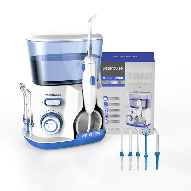 Hydrojet dentaire puissant - Warerpulse Pro 800 Bleu - 6 buses - monhydropulseur.fr