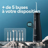 Hydrojet pour dents - Mornwell f52 noir - plus 5 buses dentaire - monhydropulseur.fr